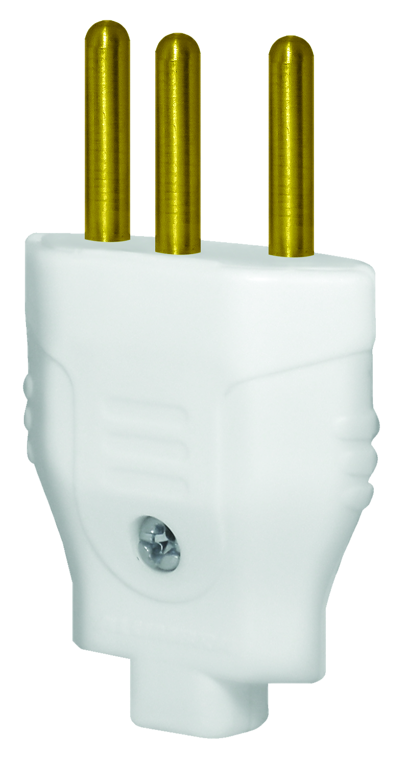 ALUMBRA PLUGUE MACHO C/ PRENSA CABO 3P 20A BRANCO