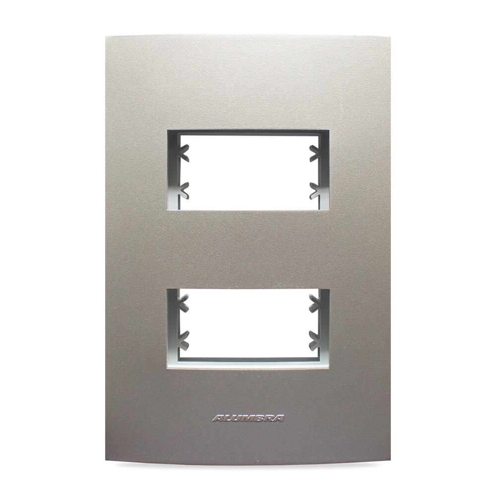 INOVA PRO CLASS PLACA 4X2 C/ SUPORTE 02 MÓDULOS DISTANCIADOS TITANIUM