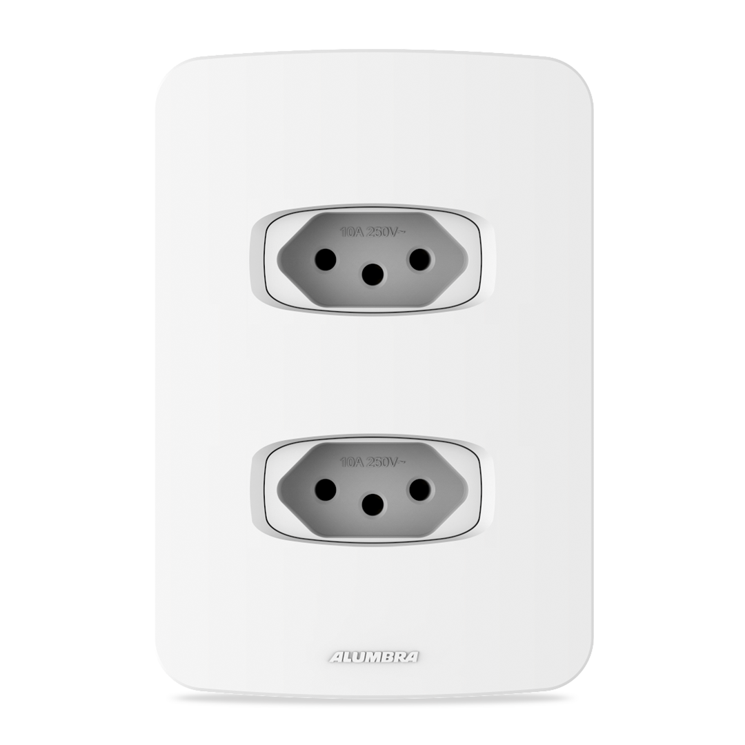 ALUMBRA GRACIA MAXX CONJUNTO 4X2 2 TOMADAS 10A BRANCA