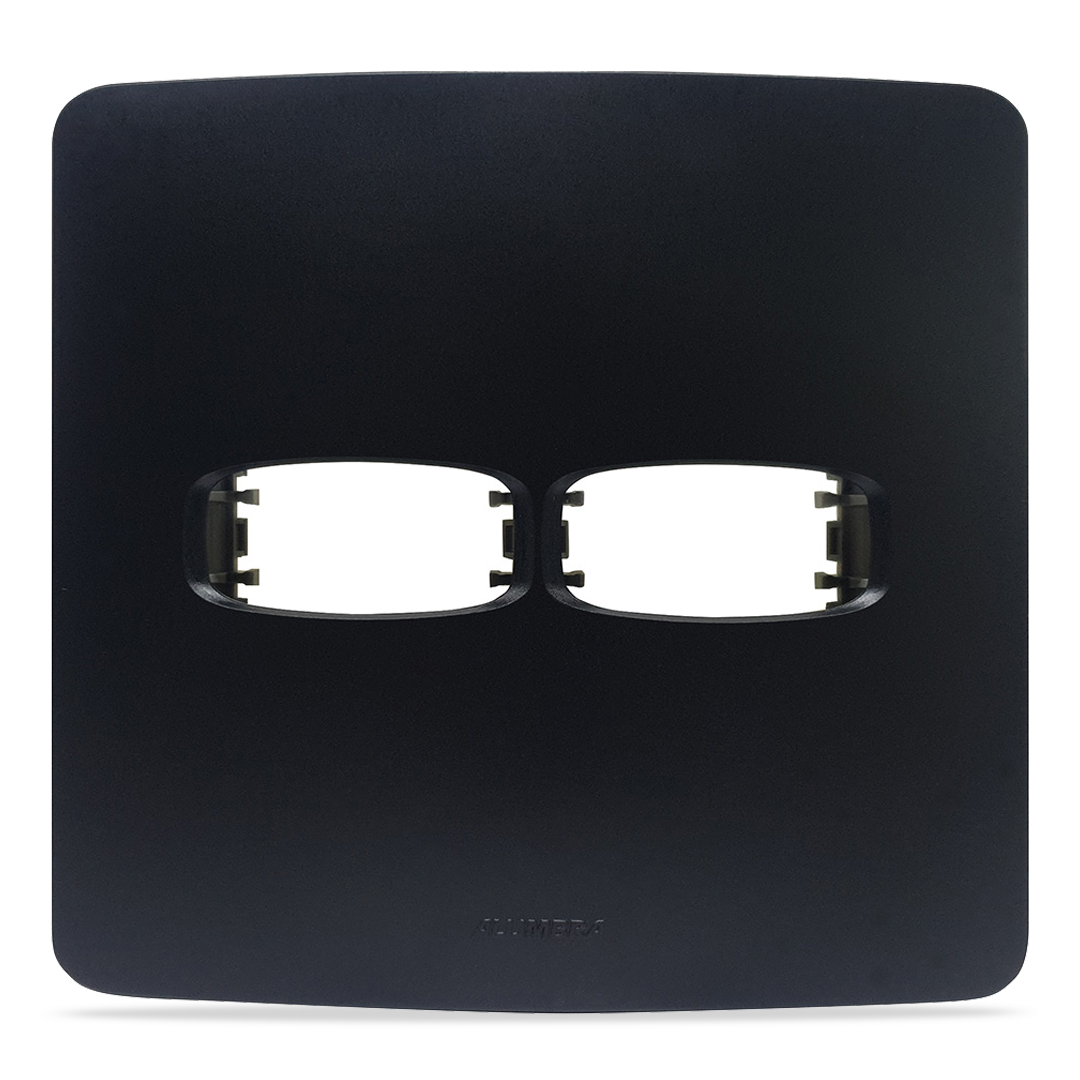 ALUMBRA GRACIA MAXX BLACK PLACA C/ SUPORTE 4X4 - 02 MÓDULOS