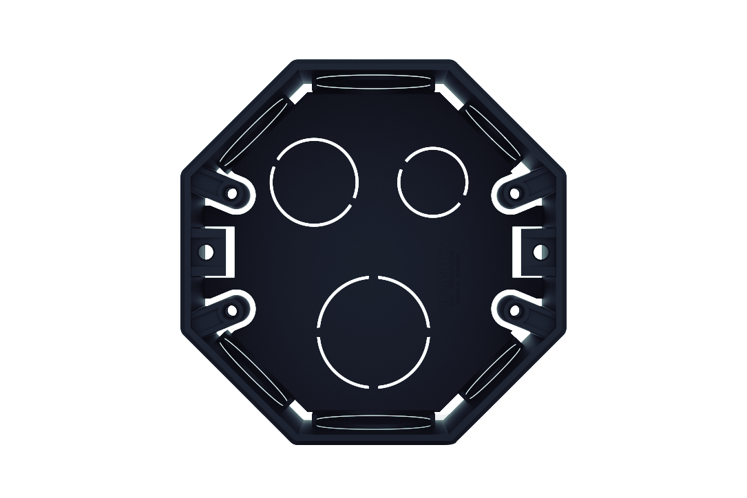 ALUMBRA CAIXA DE EMBUTIR 4x4 SEXTAVADA OCTOGONAL PRETA