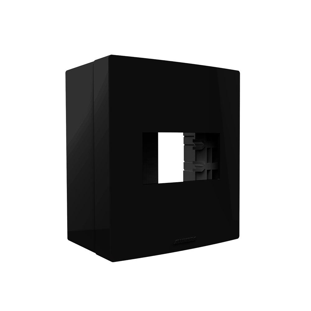 INOVA PRO CLASS CAIXA + PLACA C/ SUPORTE 01 MÓDULO BLACK PIANO