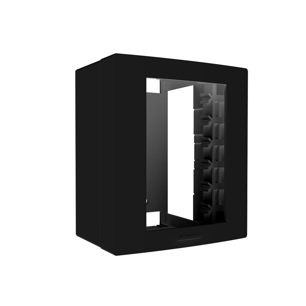 INOVA PRO CLASS CAIXA + PLACA C/ SUPORTE 03 MÓDULOS BLACK PIANO