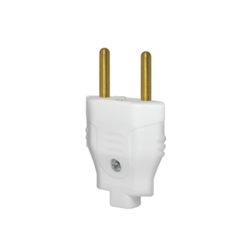 PLUGUES MACHO 2P 10A BRANCO