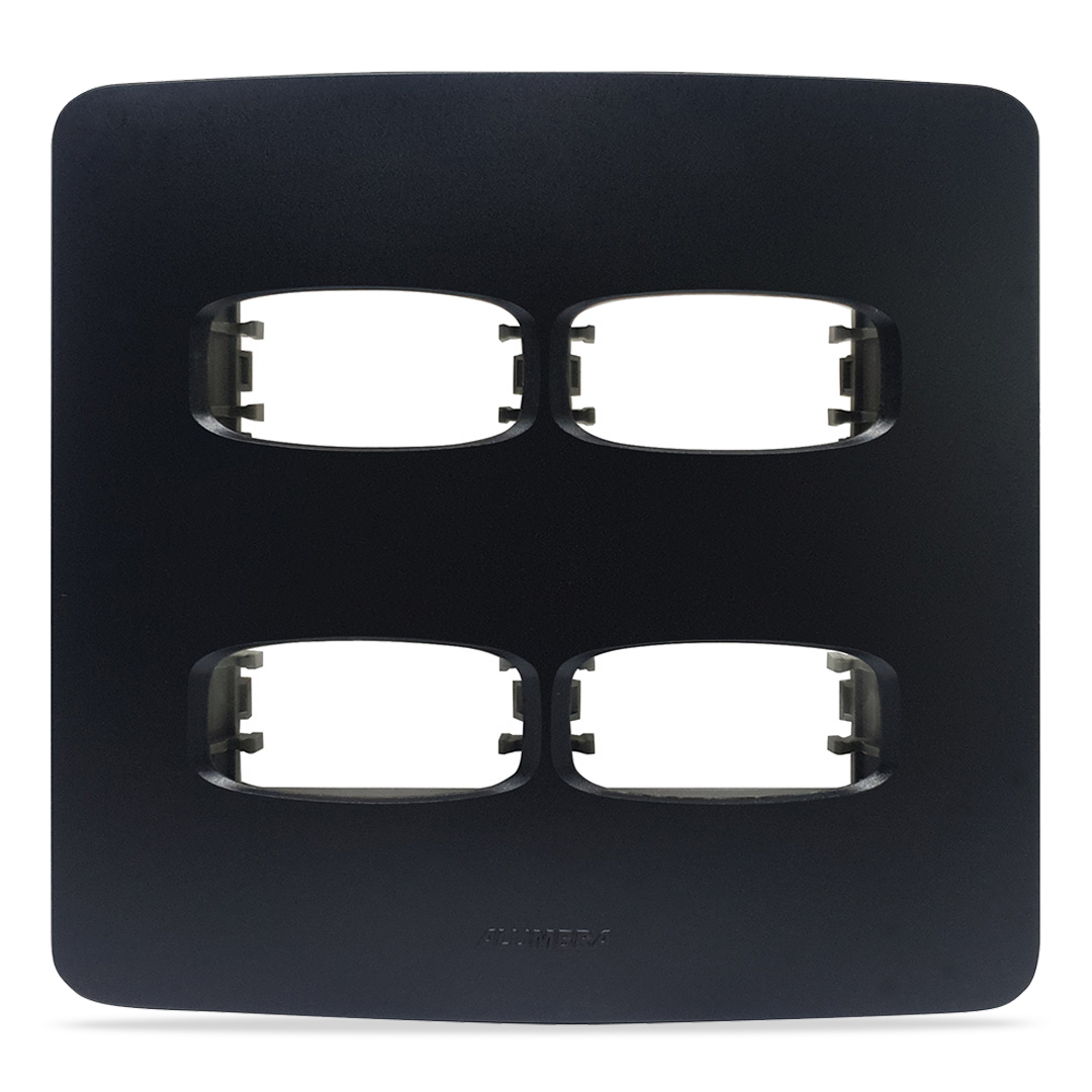 ALUMBRA GRACIA MAXX BLACK PLACA C/ SUPORTE 4X4 - 04 MÓDULOS