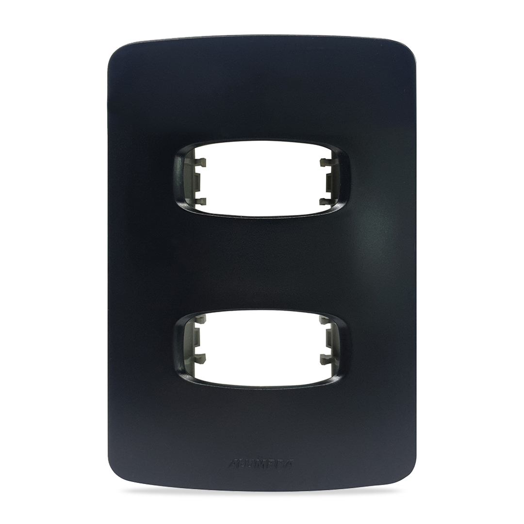 ALUMBRA GRACIA MAXX BLACK PLACA C/ SUPORTE 4X2 - 2 MÓDULOS DISTANCIADOS