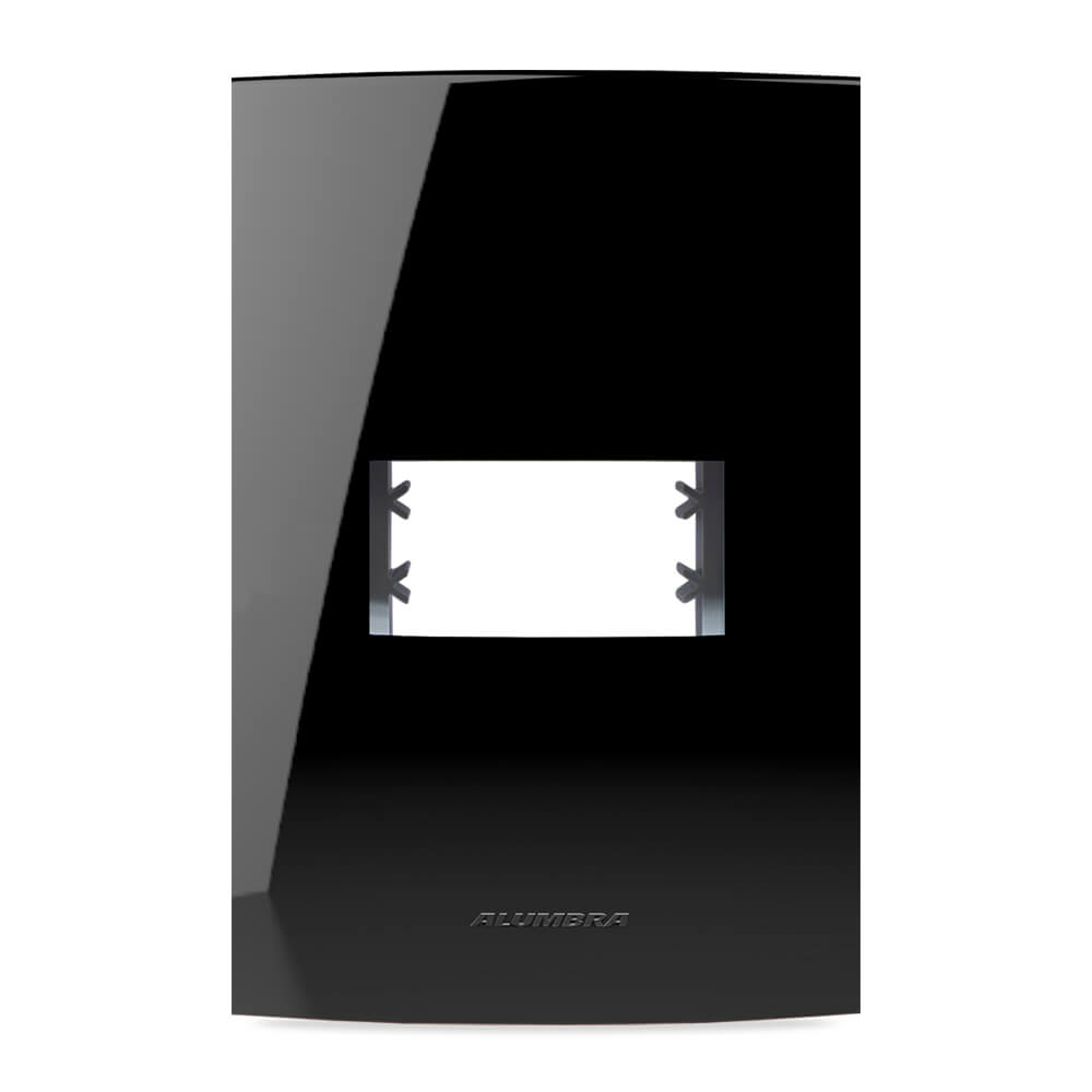 INOVA PRO CLASS PLACA 4X2 C/ SUPORTE 01 MÓDULO BLACK PIANO