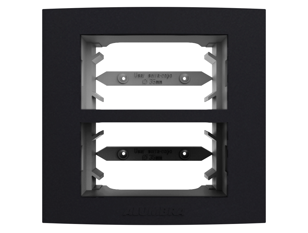 ALUMBRA CLASS PLACA C/SUPORTE PARA MOVEIS 2 MODULOS PRETO EBANO