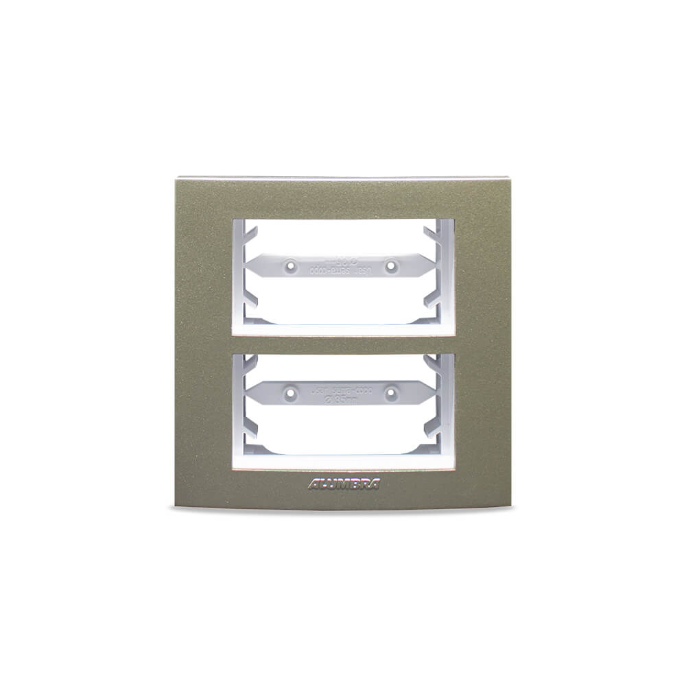 INOVA PRO CLASS PLACA C/ SUPORTE PARA MÓVEIS 2 MÓDULOS CHAMPAGNE