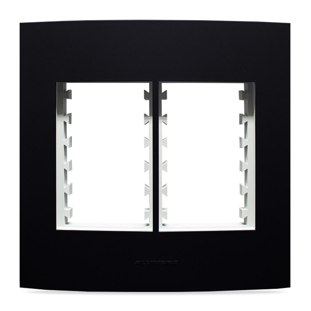 INOVA PRO CLASS PLACA 4X4 C/ SUPORTE 06 MÓDULOS PRETO ÉBANO