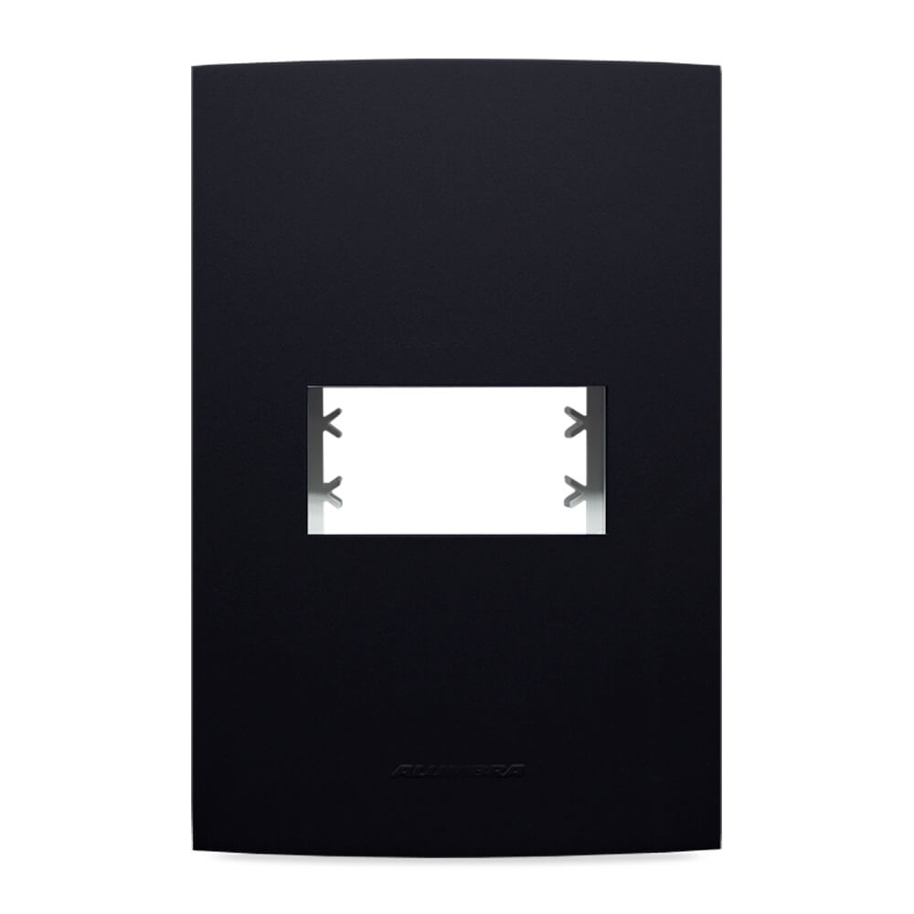 INOVA PRO CLASS PLACA 4X2 C/ SUPORTE 01 MÓDULO PRETO ÉBANO