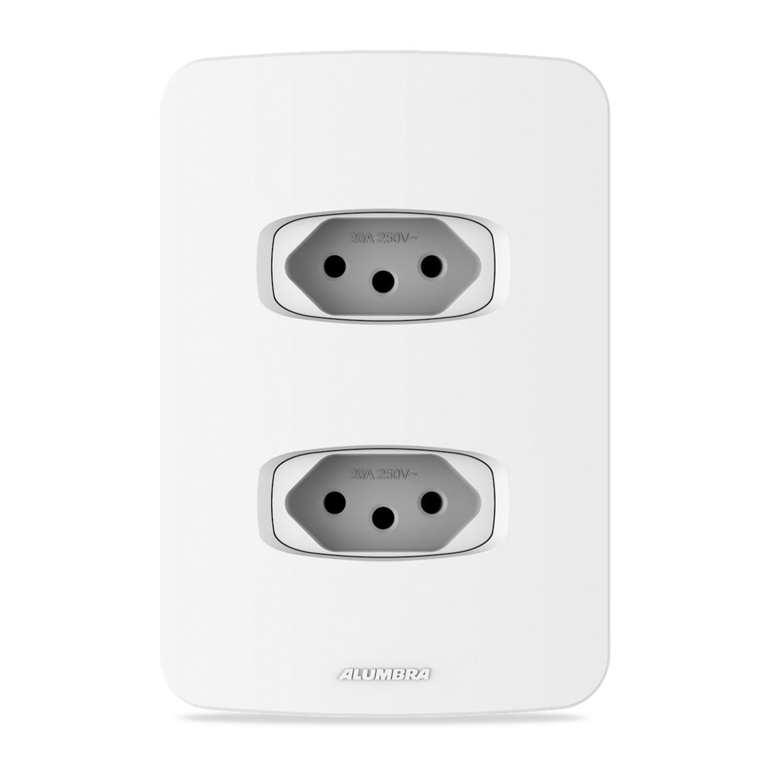 ALUMBRA GRACIA MAXX CONJUNTO 4X2 2 TOMADAS 20A BRANCA