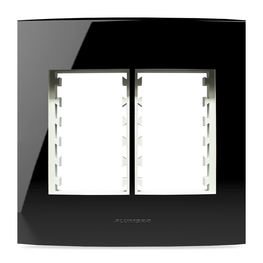 INOVA PRO CLASS PLACA 4X4 C/ SUPORTE 06 MÓDULOS BLACK PIANO