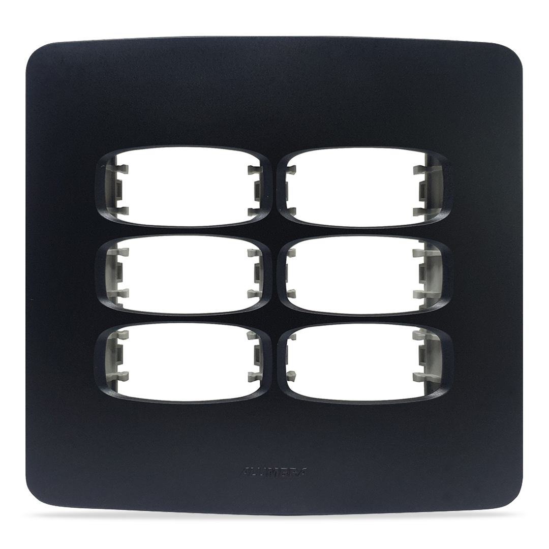 ALUMBRA GRACIA MAXX BLACK PLACA C/ SUPORTE 4X4 - 06 MÓDULOS