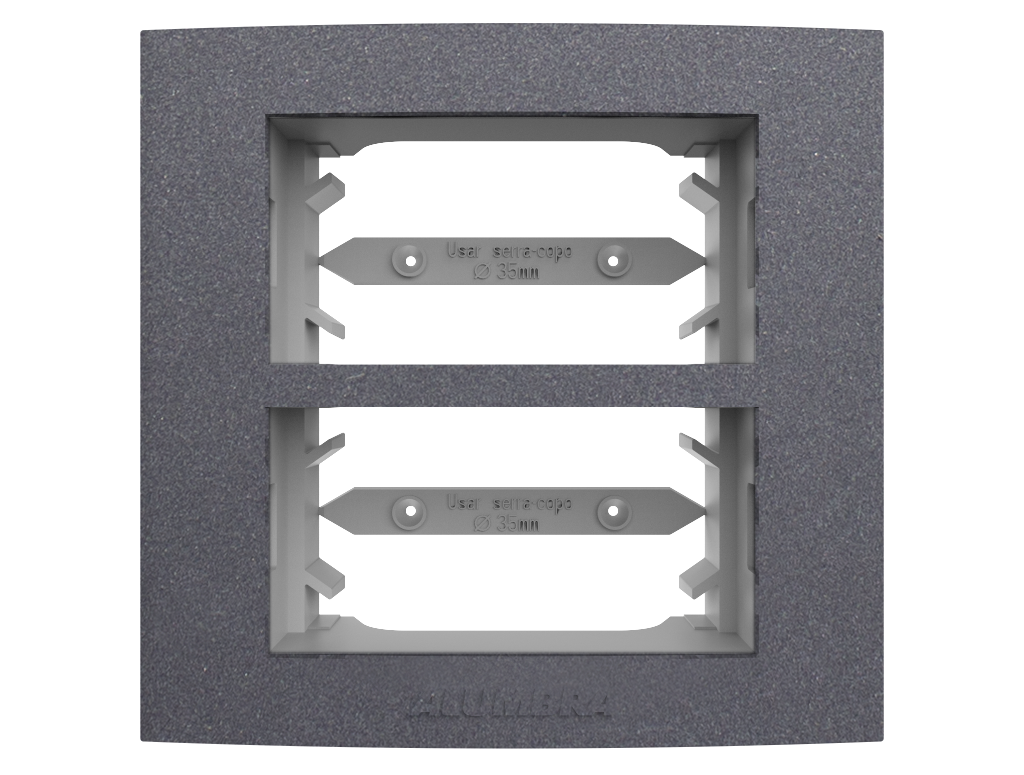 ALUMBRA CLASS PLACA C/SUPORTE P/ MOVEIS 2 MODULOS GRAFITE