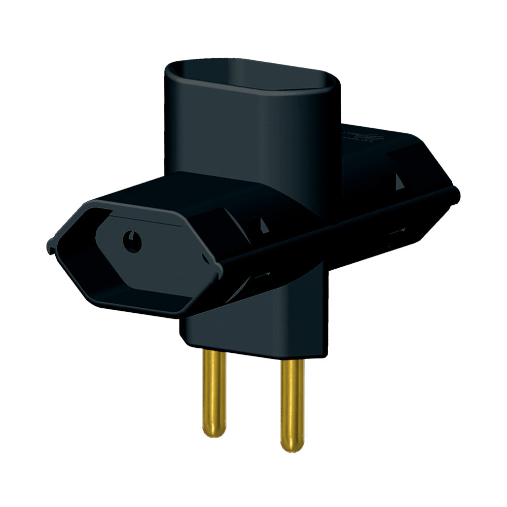PLUGUES BENJAMIM 2P 10A PRETO