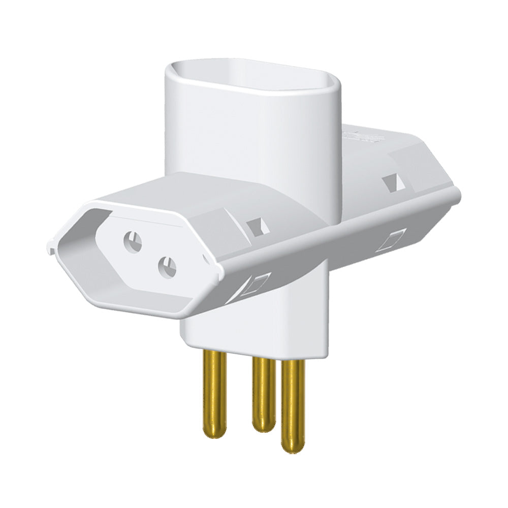 PLUGUES BENJAMIM 2P + T 10A BRANCO