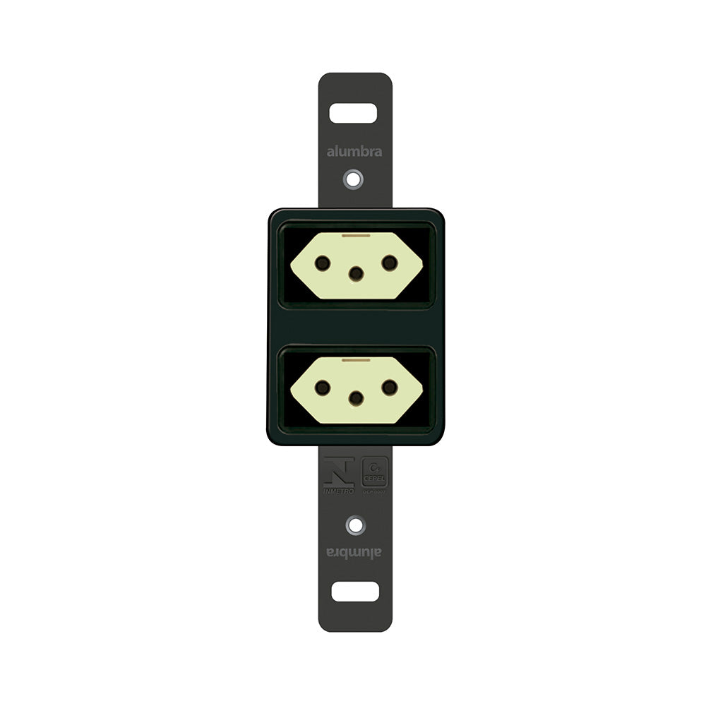 INTERRUPTOR TRADICIONAL 02 TOMADAS DISTANCIADAS 10A