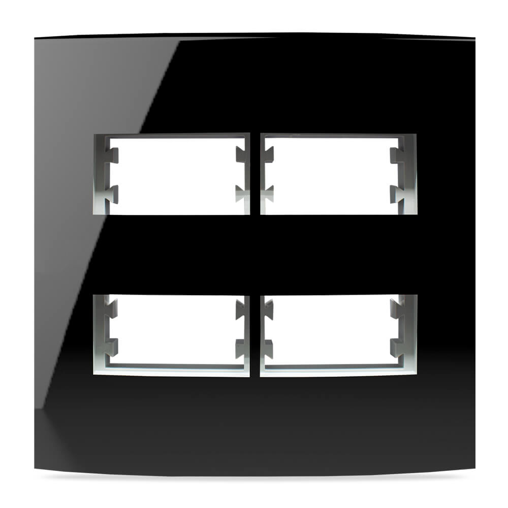 INOVA PRO CLASS PLACA 4X4 C/ SUPORTE 04 MÓDULOS DISTANCIADOS BLACK PIANO