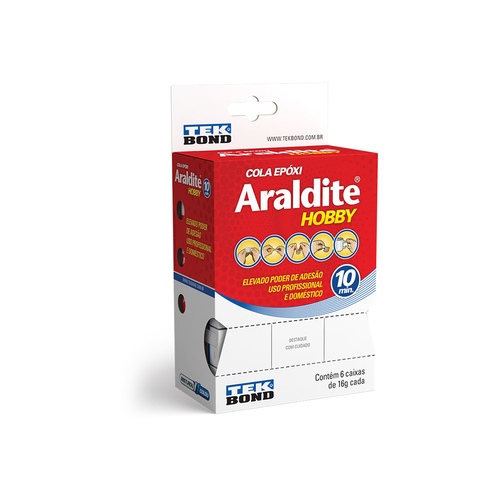 ADESIVO ARALDITE HOBBY 16G CX C/ 06 UNID.