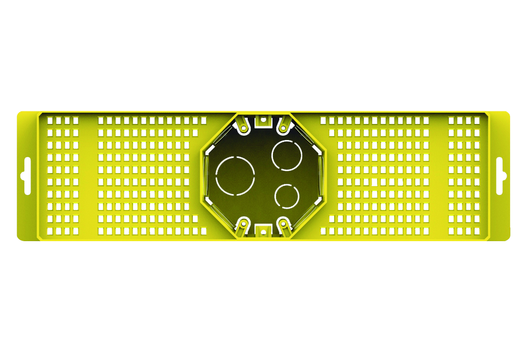 ALUMBRA CAIXA DE EMBUTIR OCTOGONAL C/ BANDEJA 37CM AMARELA