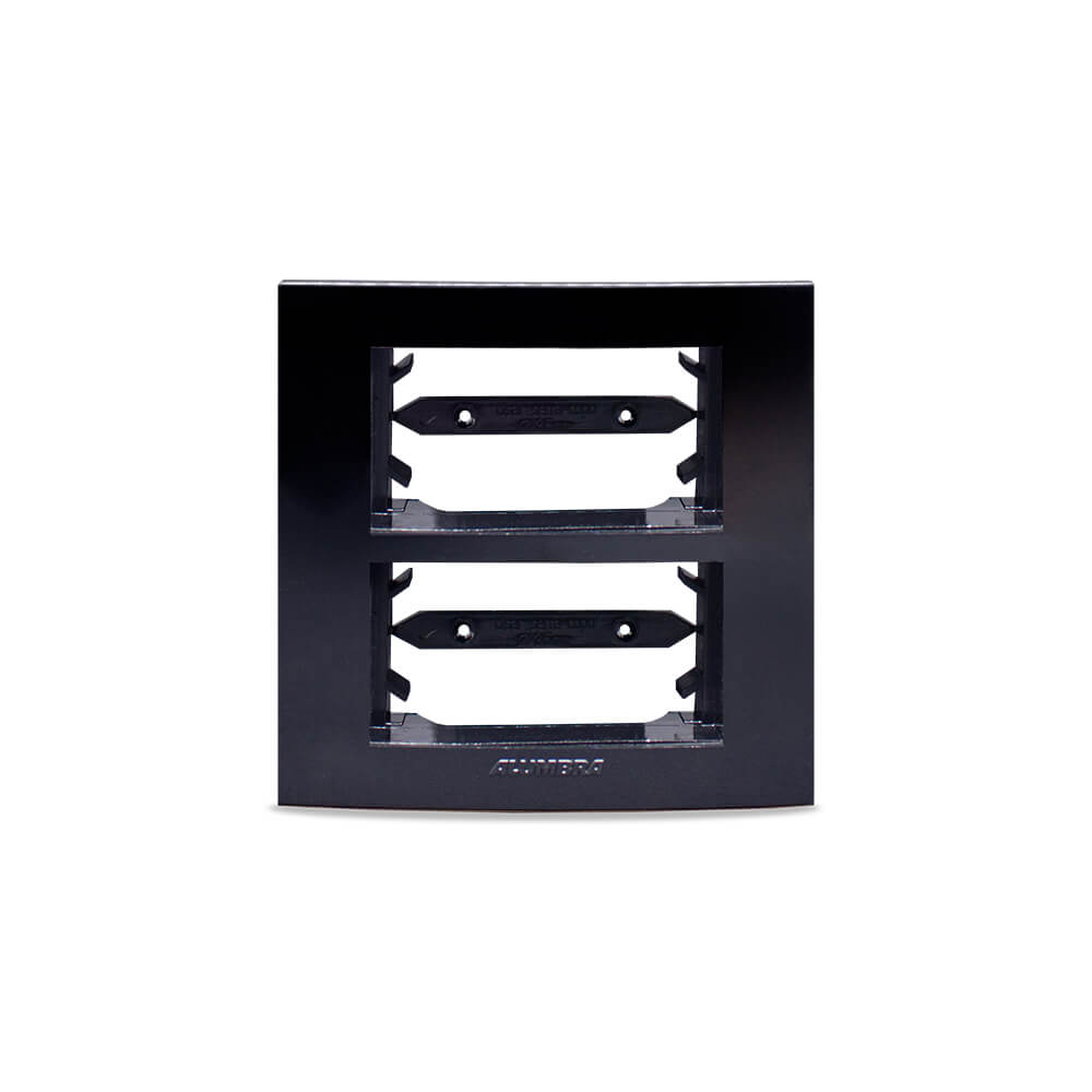 INOVA PRO CLASS PLACA C/ SUPORTE PARA MÓVEIS 2 MÓDULOS BLACK PIANO